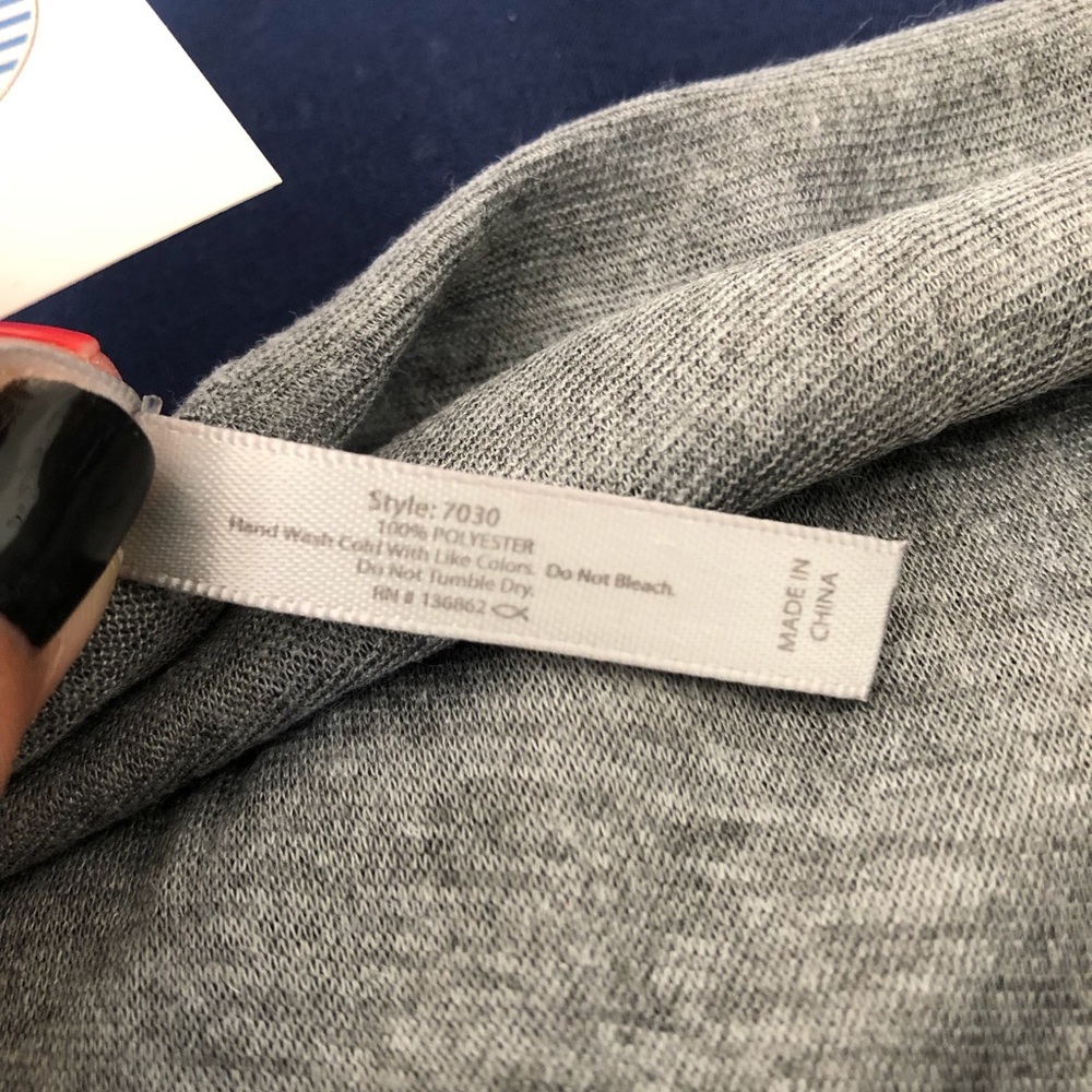 Papillon Large Gray Jersey Infinity Scarf - Picture 7 of 7